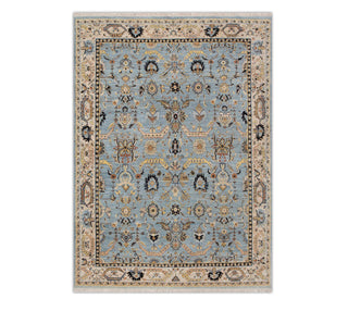 8x10 Blue Wool Persian Inspired Oushak Handmade high quality wool Rug