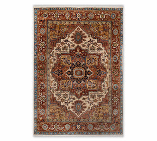 8x10 Classic Persian Serapi Look Rust Wool Living Room Carpet 