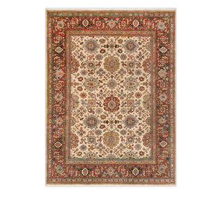  8x10 Elegant Ivory Persian Premium Wool Hand Knotted Rug