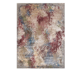 8x10 Gray Red Blue Modern Abstract Wool & Silk indo nepali Hand Knotted Fine Quality Soft Feel Rug for living room