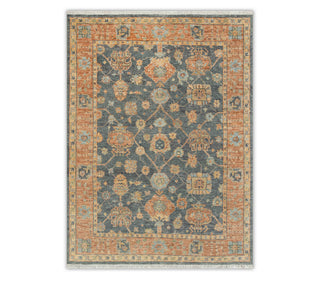 8x10 Gray Rust Turkish Oushak Hand Knotted Soft Quality 100% Wool Oriental Rug