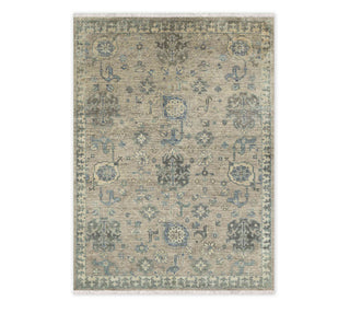 8x10 Gray Turkish Oushak Hand Knotted Wool Rug For Bedroom