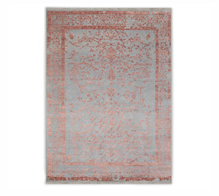 8x10 Gray Wool & Silk Hand Knotted Fine Weave Rug