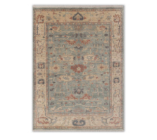 8x10 Green Gray Beige Turkish Oushak Hand Knotted Soft Wool Traditional Oriental Rug