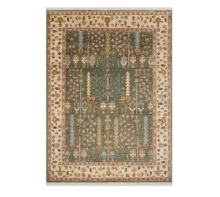 8x10 Green Wool Hand Knotted Tree Of Life Rug for bedroom green rugs for living room