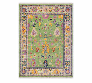 8x10 Green Wool Turkish Style Oushak Hand Knotted Oriental Rug