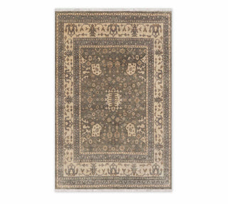 8x10 Grey Cream Modern Turkish Style Handmade Oushak Wool Rug For Livingroom