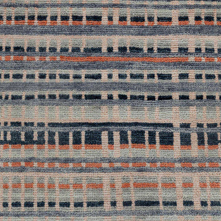8x10 Hand-knotted modern area rug with striped geometric pattern