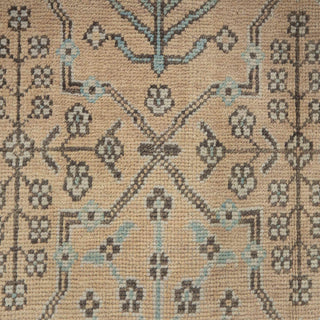 8x10 Hand-knotted wool rug featuring allover leaf and floral lattice pattern in terracotta, taupe, 