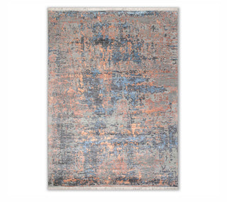 8x10 Hand Knotted High KPSI Gray Wool & Kashmir Silk Abstract Rug