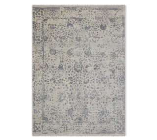 8x10 Hand Knotted Modern Abstract Wool And Silk Rug