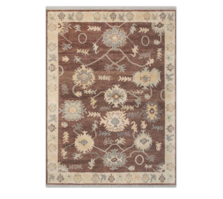 8x10 Hand Knotted Modern Turkish Oushak Chocolate Brown Wool Rug