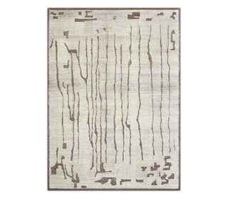 8x10 Ivory Brown Distressed Easily Washable Moroccan Rug 