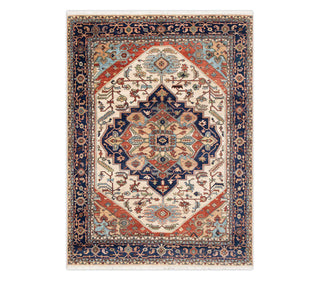 8x10 Ivory Classic Persian Serapi Style Hand Knotted Fine Wool Rug
