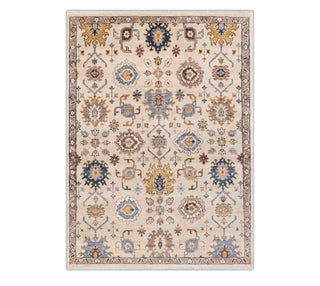 8x10 Ivory Colorful Turkish Oushak Hand Knotted Fine Wool Rug