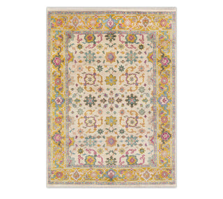 8x10 Ivory Colorful wool Look Modern Designer Oushak Wool Rug