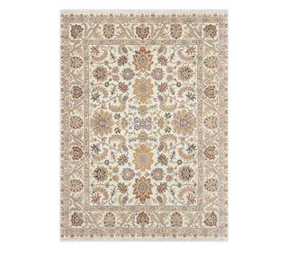 8x10 Ivory Gold Floral Motifs Hand Knotted Persian Ziegler Wool Rug