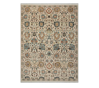 8x10 Ivory Multicolor Inspired Fine Hand Knotted Oushak Rug