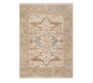 8x10 Ivory Wool Soft Feel Hand Knotted Indian Oushak Rug for living room
