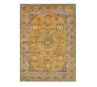  8x10 Mustard Yellow Persian Khotan Hand Knotted Fine Quality Rug For Bedroom / Living Room 