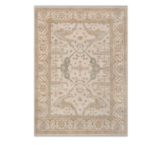 8x10 Muted Ivory Marigold Plush Feel Wool Handmade Oushak Rug