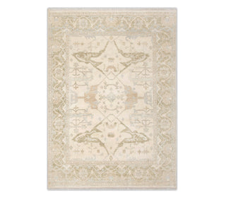  8x10 Muted ivory Green Soft Feel Handmade Oushak Rug for bedroom