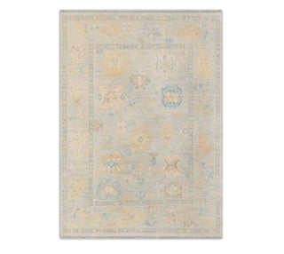8x10 Neutral Muted Gray Wool Handmade Oushak Rug