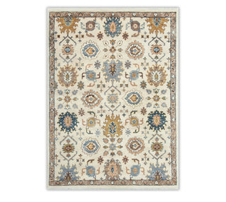 8x10 New Decorative Ivory Gold Soft Feel Wool Oushak Rug