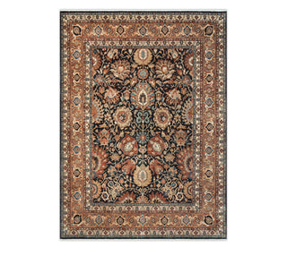 8x10 New Fine Knotted Shah Abbas Style Black Wool Persian Rug