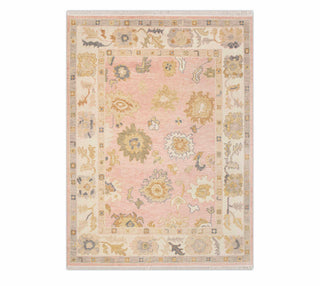 8x10 Pink Neutral Look Turkish Oushak Soft Wool Living Room Rug