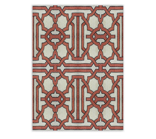 8x10 Red Geometric Pattern Fine Handmade Abaca Rugs Handmade abaca fiber rugs for sale.