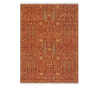 8x10 Red Rust Wool Cypress Tree Fine Weave Rug For Living Room