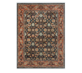 8x10 Rich Navy Floral Motif Fine Weave Persian Rug: Oriental Looms