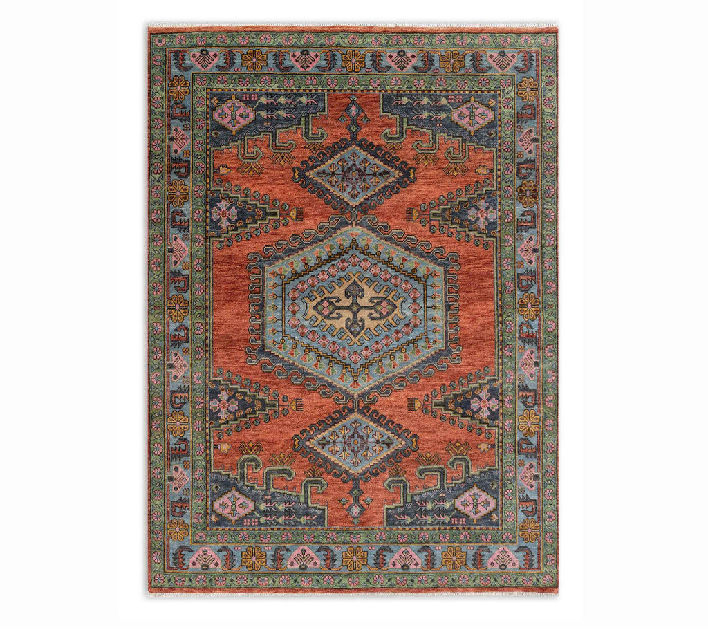 Rust Vintage Persian Look Inspired Kismet Wool Rug: Oriental Looms ...