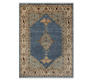 8x10 Slate Blue Plush Feel Hand Knotted Serapi Wool Rug