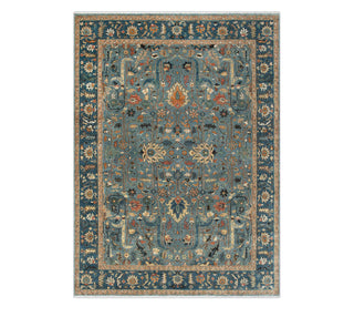 8x10 Teal Blue Persian Tabriz Wool Rug for bedroom & living room
