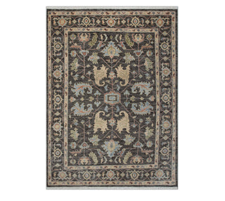 8x10 Traditional Persian Inspired Black Olive Wool Rug for bedroom