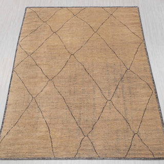 8x10 classic Beni Ourain design Hand knotted natural wool brown rug