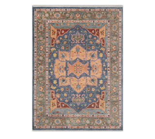 9x12 Area Rug Peach Blue Persian Serapi Soft Wool Hand Knotted Rug
