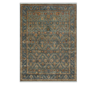 9x12 Blue Mirage Traditional Persian Mina Khani Motifs Wool Rug