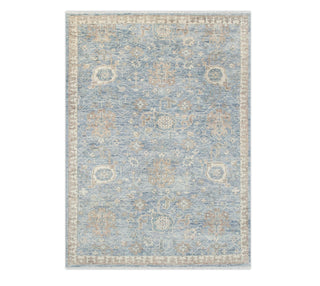 9x12 Blue Washed Look Turkish Inspired Hand Knotted Wool Rug, 9x12 Rug For Bedroom / Living Room