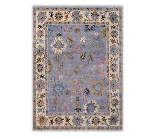 9x12 Bluish Gray Modern Turkish Oushak Hand Knotted Wool Rug