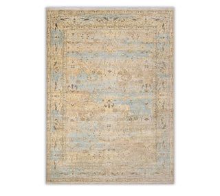 9x12 Cream Blue Traditional Turkish Oriental Hand Knotted Fine Quality Wool Rug