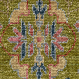 9x12 Green Wool Turkish Oushak For Bedroom, Custom Size Wool Carpet
