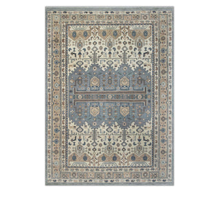 9x12 Hand Knotted Modern Oriental Ivory Gray Wool Rug: Oriental Looms