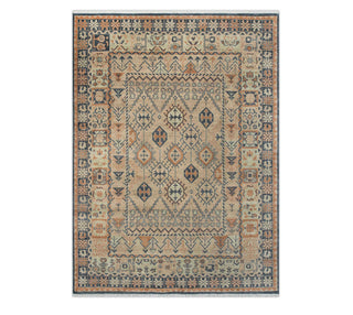 9x12 Indian Weavers Hand Knotted Tribal Oushak Inspired Beige Wool Rug