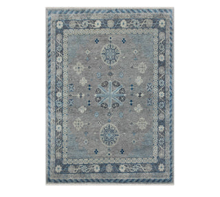 9x12 Indo Oushak Gray Persian Khotan Traditional Hand Knotted Wool Rug