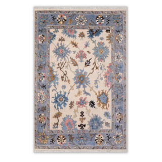 9x12 Ivory Modern Turkish Oushak Hand Knotted Wool Rug