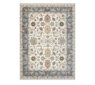 9x12 Ivory Traditional Persian Sultanabad Inspired High KPSI Wool Rug for bedroom / living room