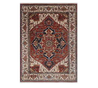 9x12 Medallion Heriz Serapi Plush Feel Woolen Rug for living room